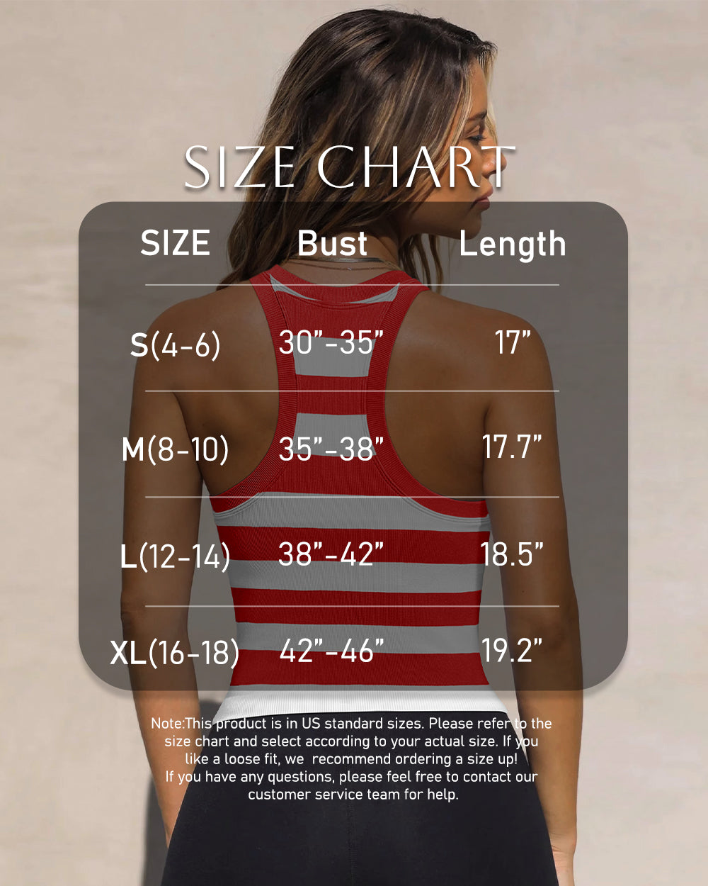 Crew Neck Striped Tank Tops