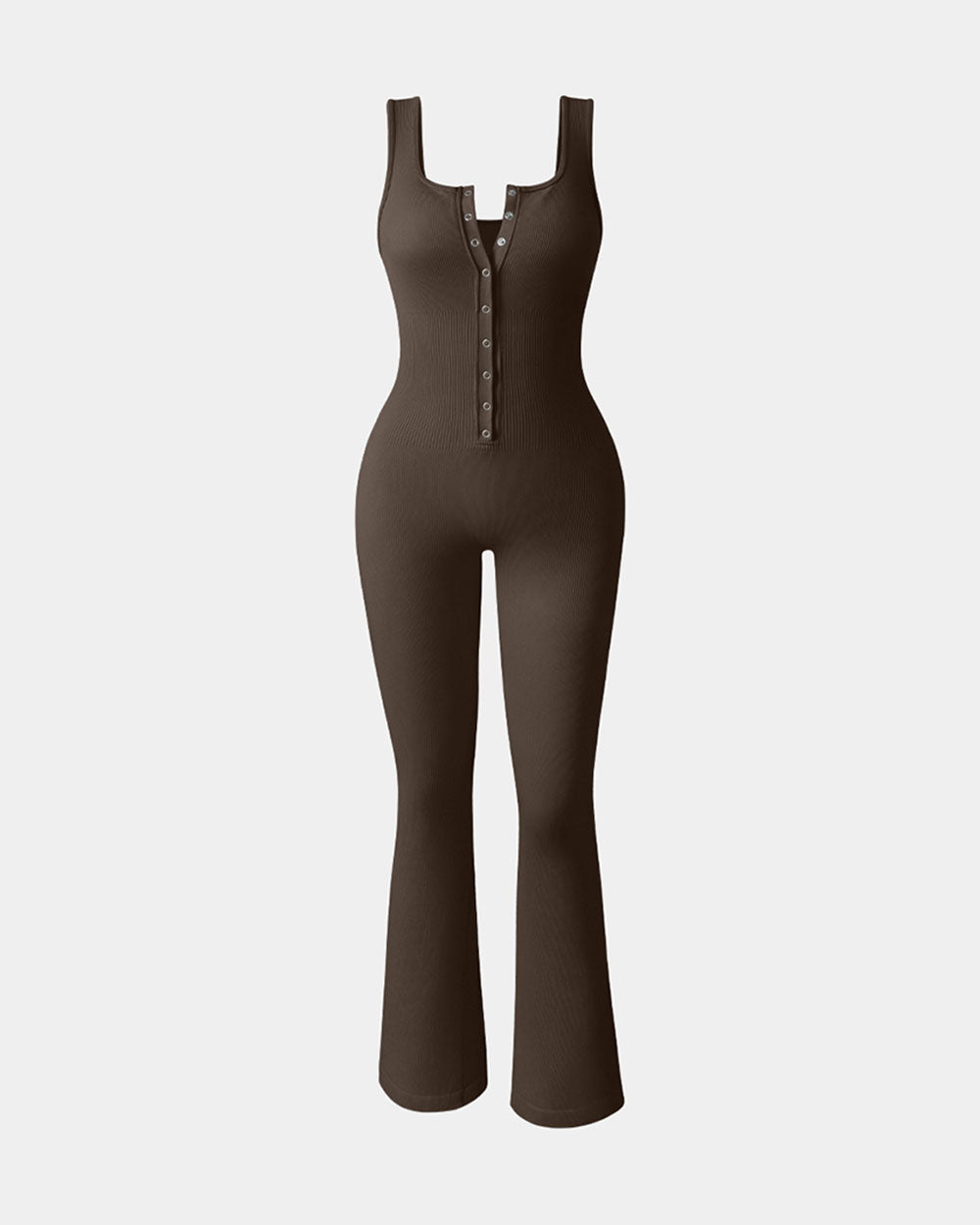 Ribbed Bell Bottoms Flare Jumpsuits