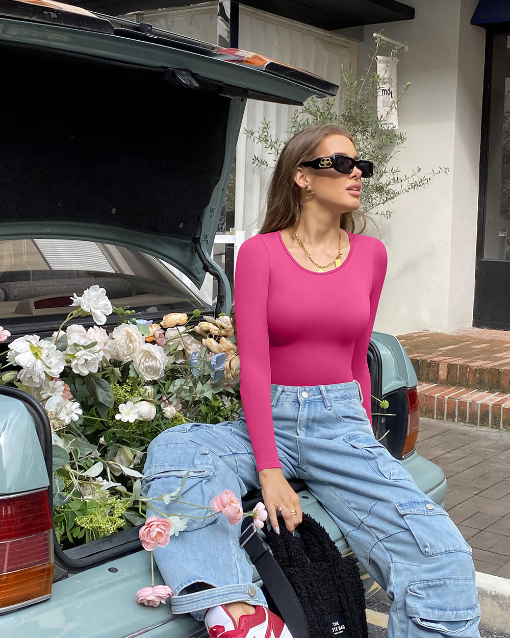 Ribbed Long Sleeve Crew Neck Bodysuits