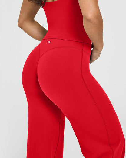 High Waist Stretch Casual Soft Straight Leg Bottoms
