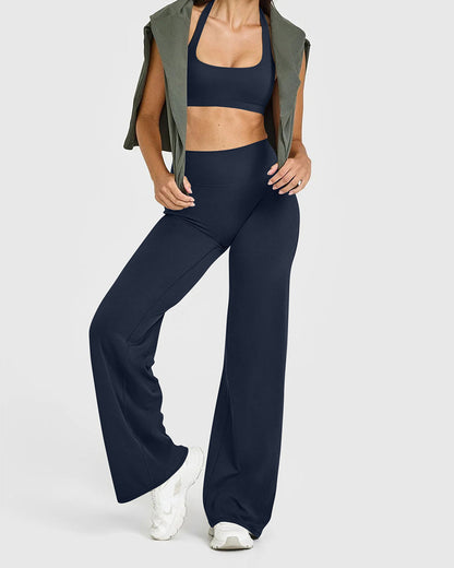 High Waist Stretch Casual Soft Straight Leg Bottoms