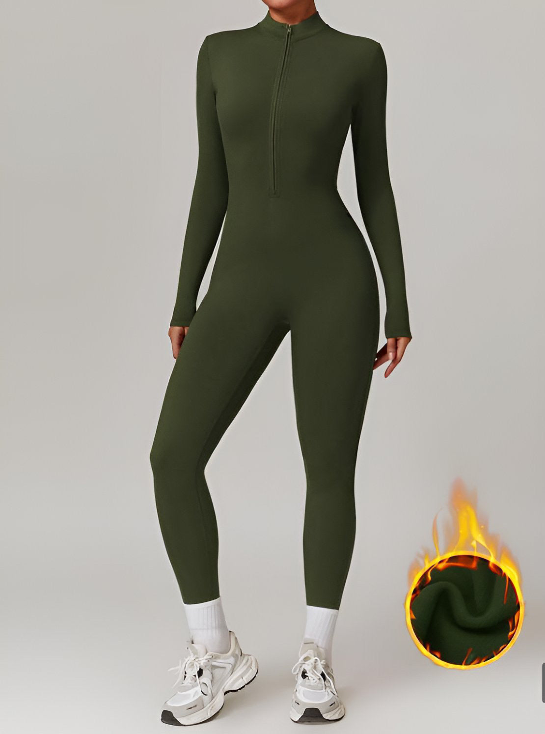 Aveline Thermal Jumpsuit – Long Sleeve Zip-Up One-Piece
