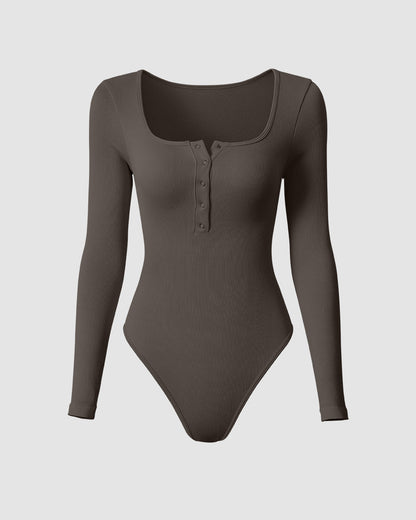 Long Sleeve Square Neck Bodysuits